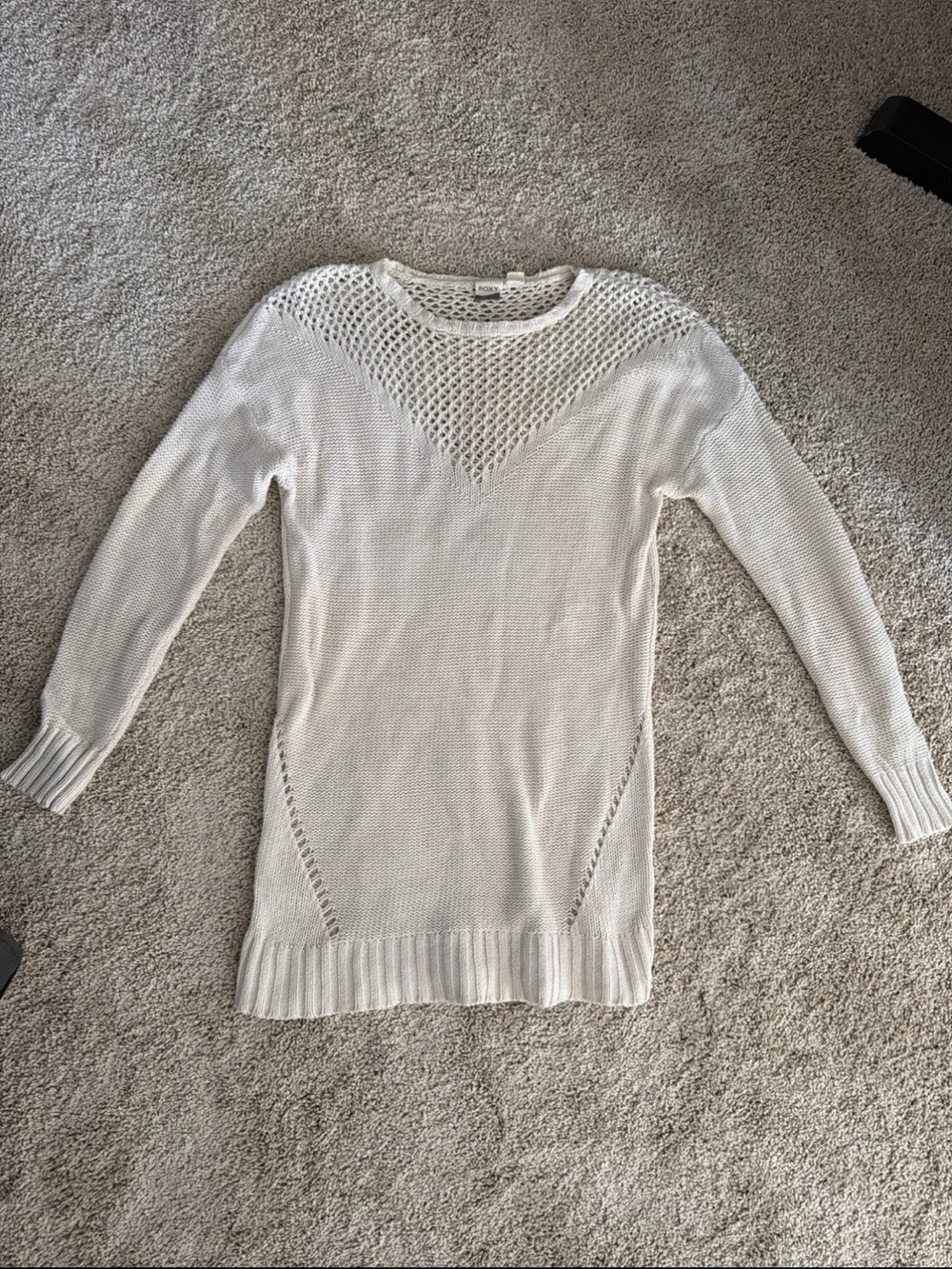 Roxy Lightweight Cream Knit Sweater